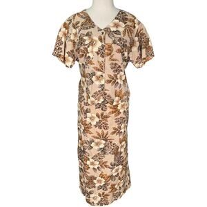 Vintage Erika & Co Two Piece Set Top L Skirt XL Linen Cotton Maxi Cottagecore